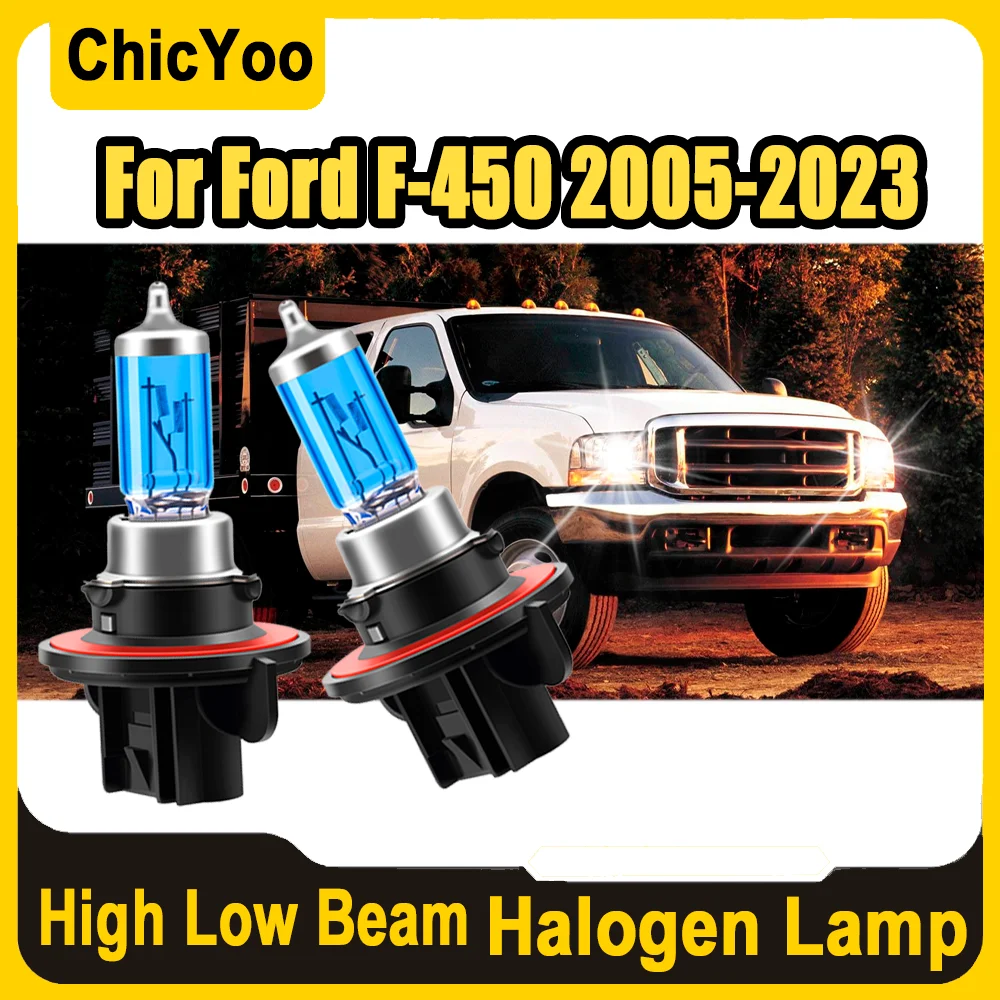 

2PCS 100W Super Bright Halogen Lamp Plug and Play 6000K Super White Auto Headlamp High Power 12V 24V For Ford F-450 2005-2023