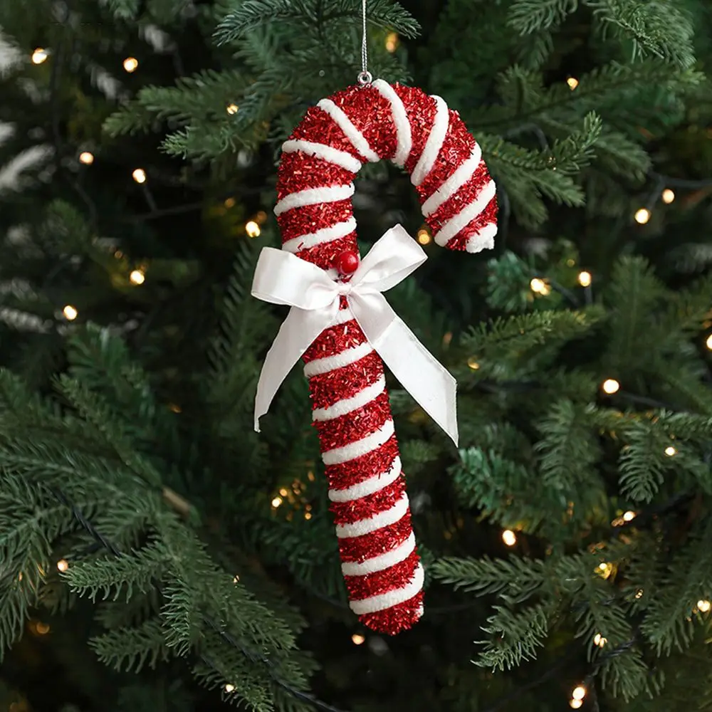 

Cartoon Christmas Walking Stick Candy Festival Handmade Lollipop Xmas Decor Exquisite with Bell Candy Cane Hanging Decorations