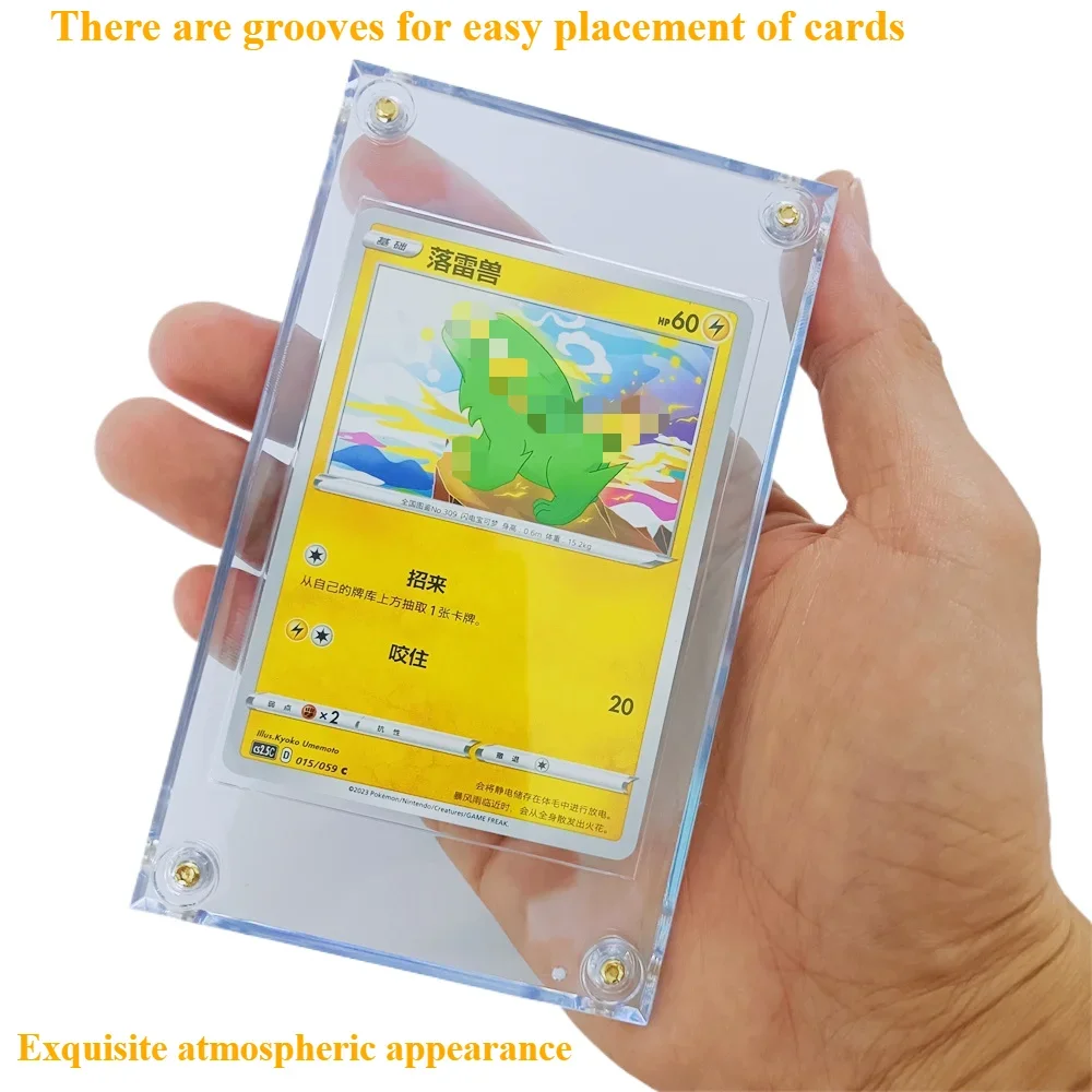 حامل بطاقة أكريليك برغي حامي بطاقة التداول 35 PT واقيات شفافة لتخزين بطاقات الألعاب الرياضية البيسبول والعرض