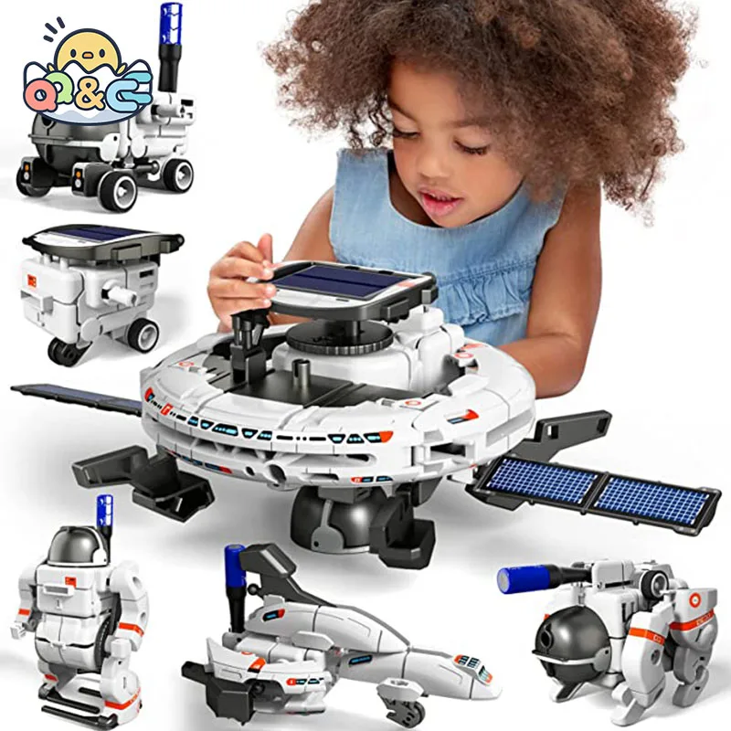 6 in 1 Science Experiment Solar Robot Toy DIY Building Powered Learning Tool Education Robots Technological Gadgets Kit for Kid
