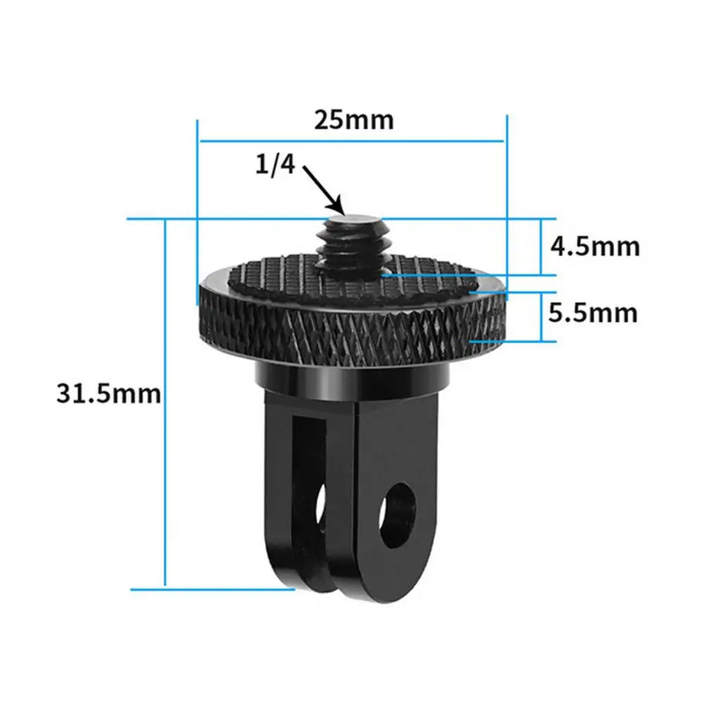 ยึดขาตั้งกล้องแอคชั่นสำหรับ Insta360สำหรับสกรูอะลูมิเนียมอัลลอย CNC GoPro 1/4นิ้วขาตั้งกล้องเล็กๆอะแดปเตอร์ที่ติดตั้งกล้องเพื่อการกีฬา