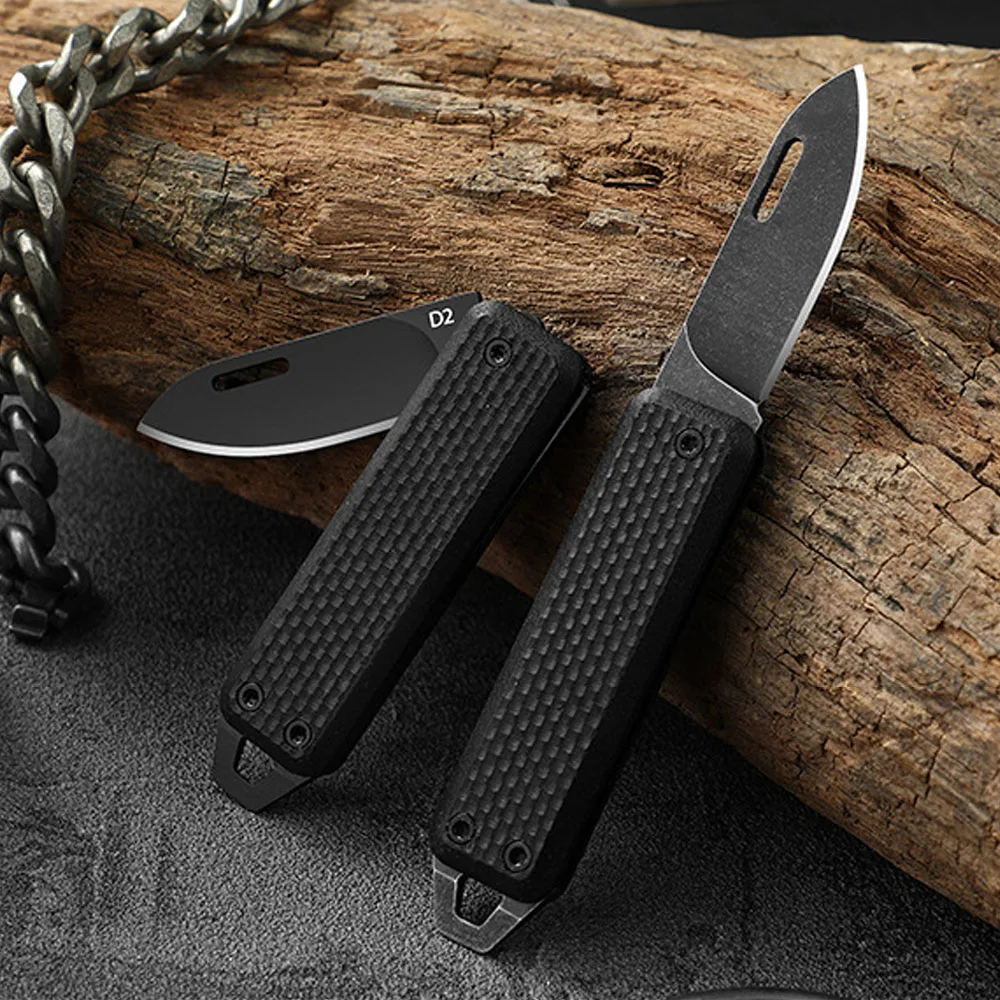 G10 EDC Pocket Utility Knife Small Multifunction Package Opener Safety Knifes Portable Mini Keychain Folding D2 Blade Box Cutter