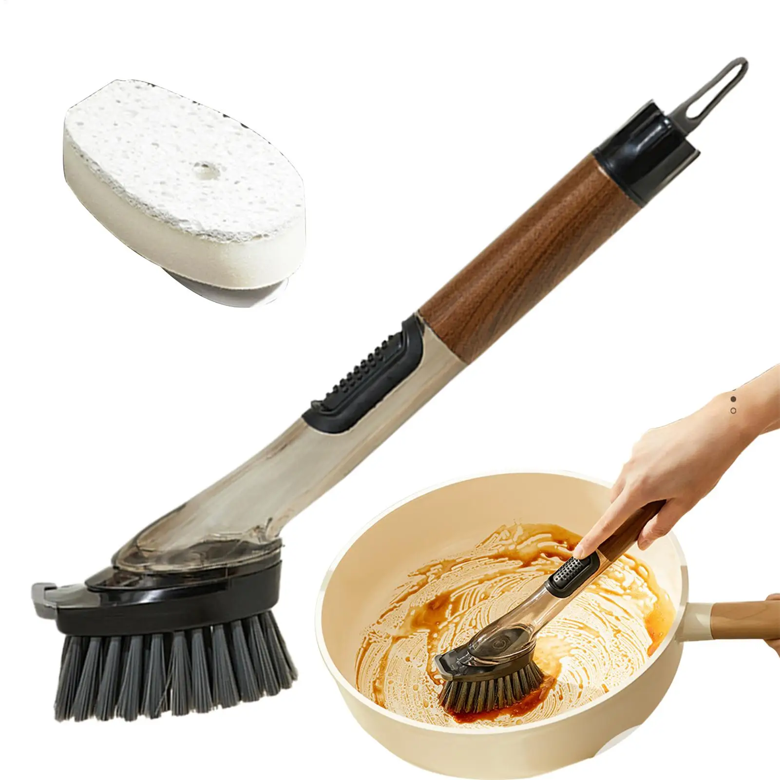 

Щетка-дозатор для мыла, кухонная скруббер для сковороды, длинная ручка, щетка для дозирования мыла, щетка для посуды, духовка, плита, раковина, посуда для ванной комнаты