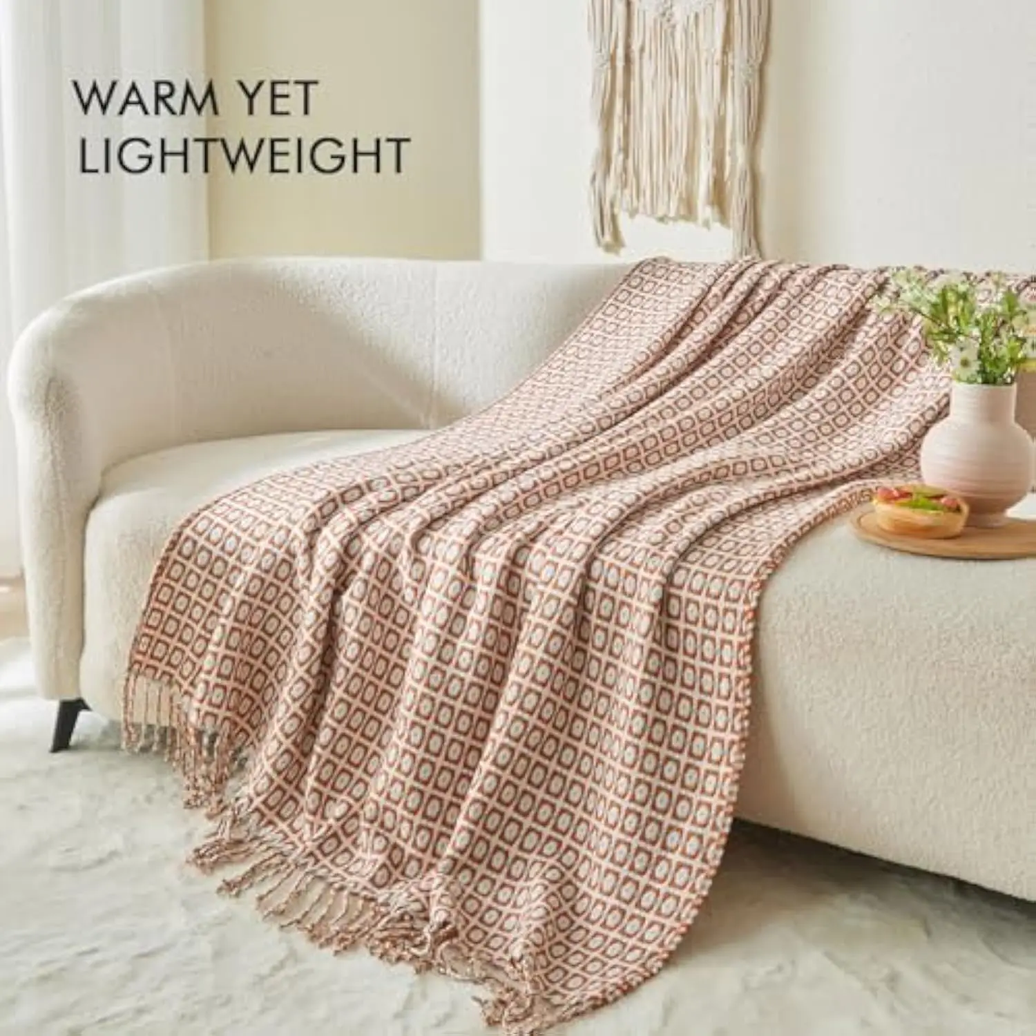 Luxury Classic Houndstooth Plaid Blanket Soft Vintage Tassel Knitted Throw Bedspread Sofa Cover Quilt Christmas Gift Bed