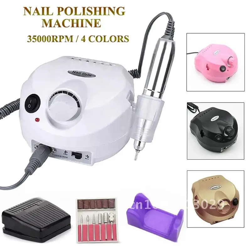 35000 RPM elektrische nagelpolijstmachine Professionele manicure boorset Accessoire Werktuigmachine Nagelset Pedicureapparatuur Art