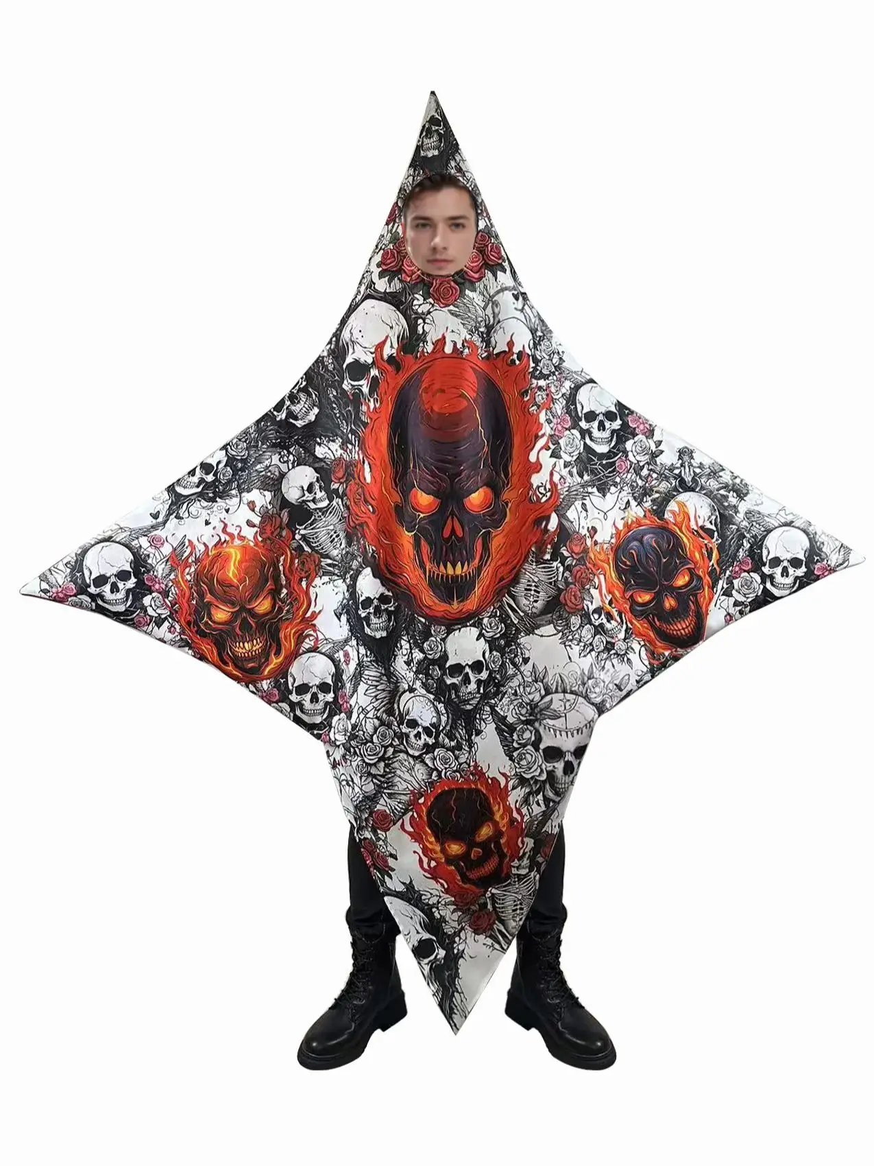 

Skull Four-pointed Star Cosplay Costume Christmas Tree Halloween Stage Performance Costume Creative Funny Cos Clothes