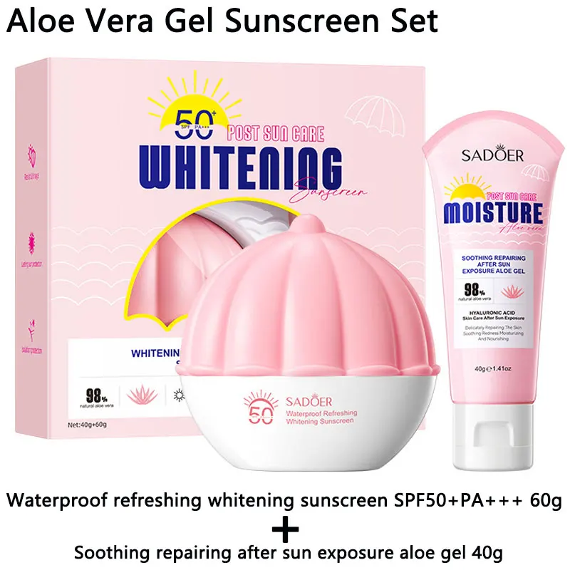 

SADOER Whitening and Sun Protection Multi-Effect Repairing Sunscreen Aloe Vera Gel Set