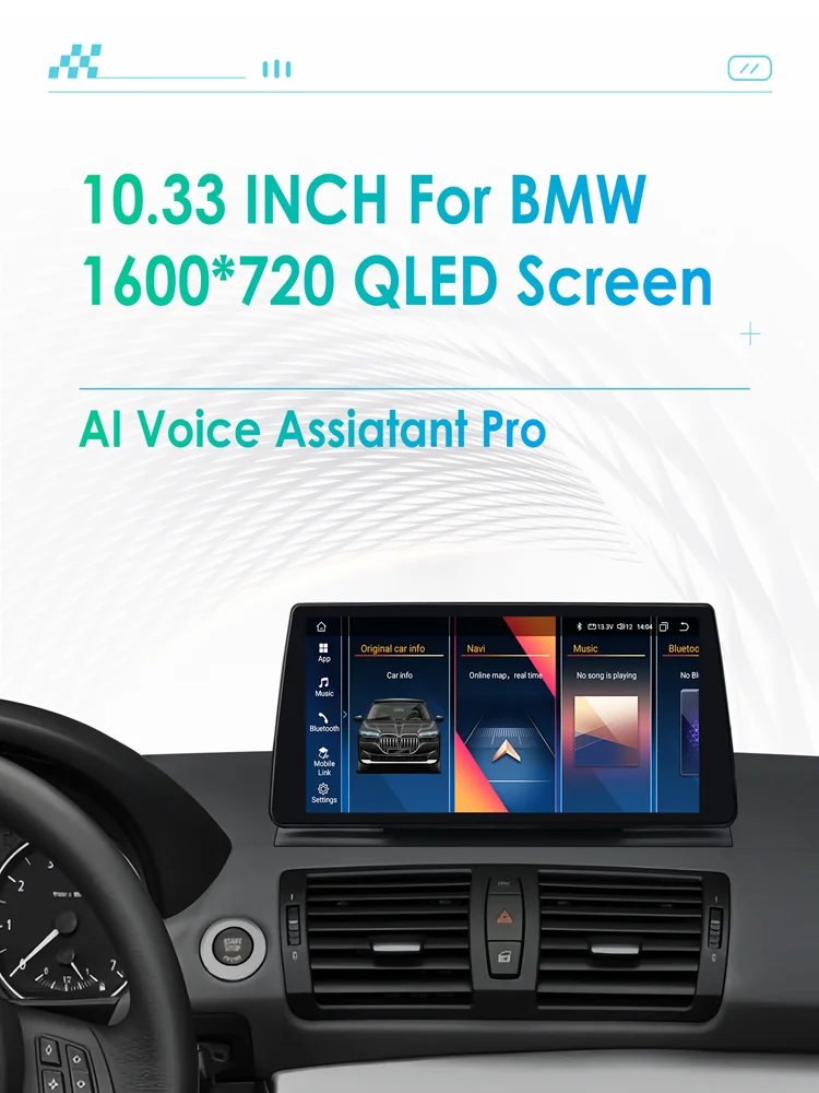 10.25 "Carplay Android 13 Auto Autoradio Voor BMW 1 Serie E81 E82 E87 E88 09-16 Autoradio multimedia 2DIN auto intelligente systemen - afbeelding 2