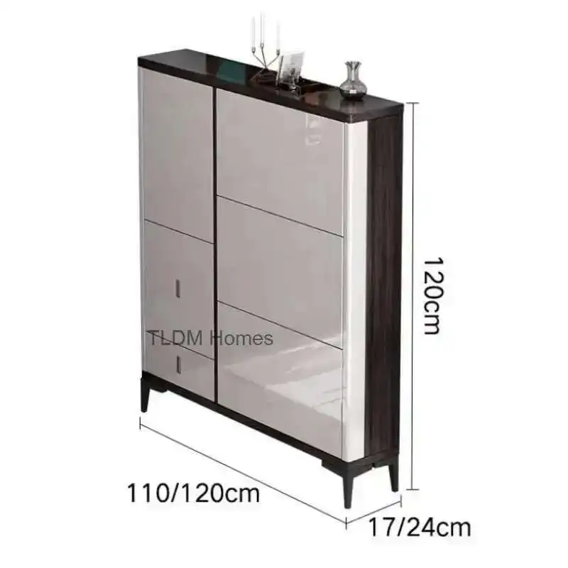 

Shoe Rack with Folding Shoe Changing Stool Luxury Home Furniture Storage Entrance Ultra-thin Hallway Shoe Cabinets Shelf g