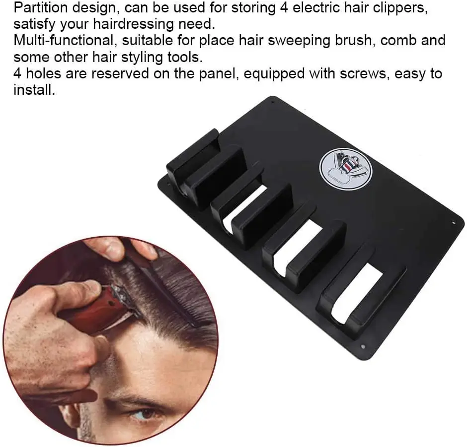 4 Card Slots Electric Clipper Storage Rack for Salon Use