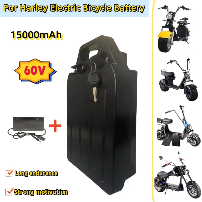 

60V 15ah Electric Motorcycle Waterproof Lithium Battery 18650 CELL 300-1800W Use For Harley Scooter Bicycle