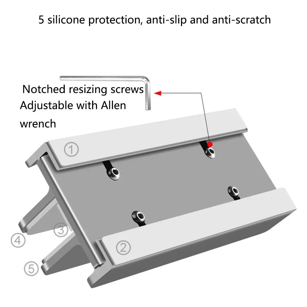 1/2/3 Slots Vertical Laptop Stand Adjustable Anti-slip Aluminum Laptops Holder Space-Saving Wear-resistant Desktop Notebook Dock