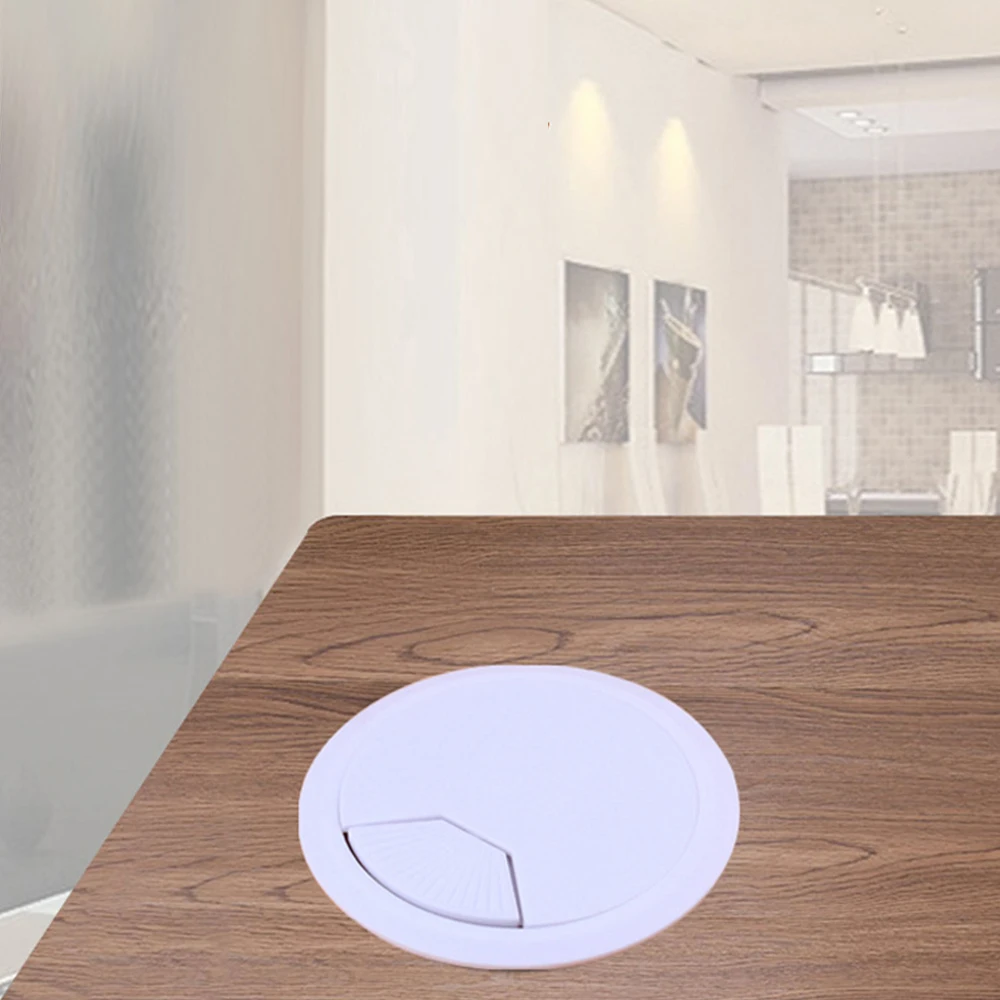 1pc ABS Plastic Round Wire Hole Cover Computer Desk Wire Hole CoverHome Furniture Hardware for Wire Organizing
