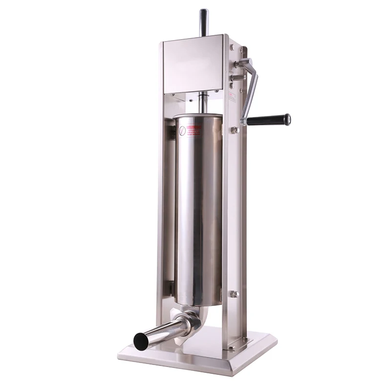 #3-10L Meat Sausage Stuffer Sausage Syringe Stainless Steel Sausage Making Machine Manual Meat Fillier W/4 Nozzles Meat Processo
