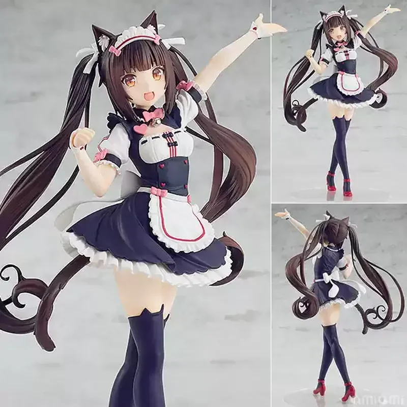 17cm Nekopara Chocola Vanilla Kawaii Maid Outfit Figure Anime Girl Pvc Model Collectible Doll Desktop Ornament Toy Fan Gift