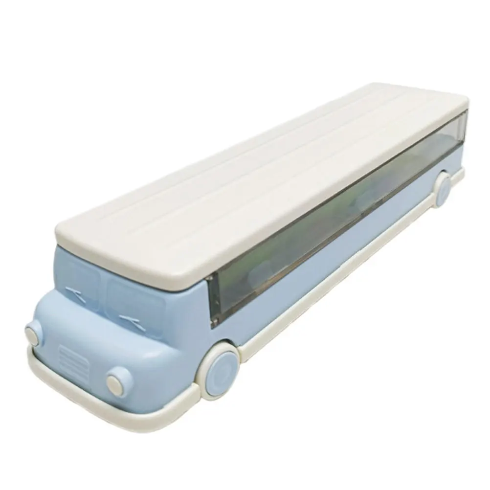 

Двухслойный пенал большой вместимости, пластиковый школьный органайзер в виде машинки для хранения канцелярских принадлежностей для мальчиков и девочек