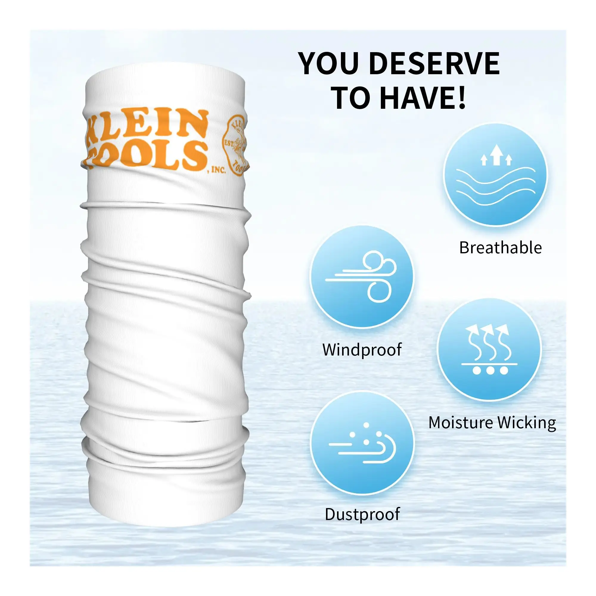 Klein Tools Est . 1857 Logo Bandana Neck Gaiter Printed Wrap Mask Scarf Warm Headband Outdoor Sports For Men Women Adult Winter