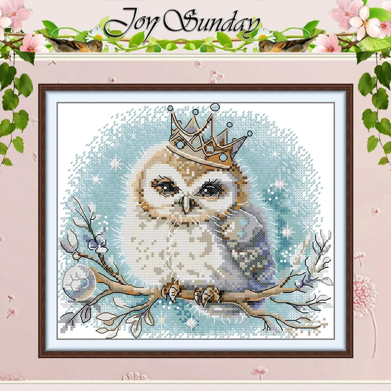 

Crown Owl Animals Patterns Counted Cross Stitch Set DIY 11CT 14CT 16CT Stamped DMC Cross-stitch Kit Embroidery Needlework Crafts