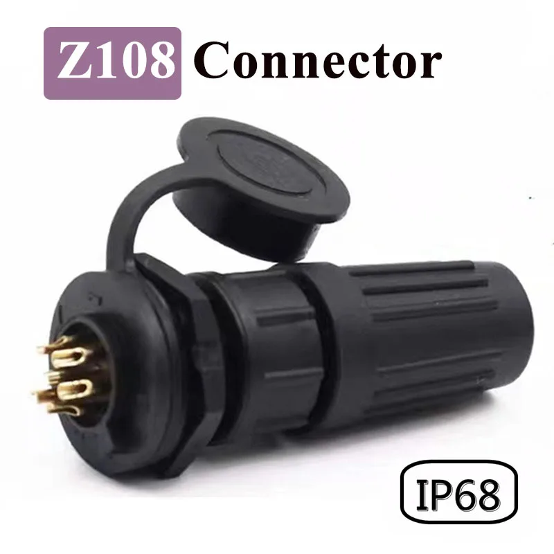 Heavy Duty Z108 Waterproof Cable Connector Buckle 10A IP68 2 3 4 5 6 7 8 10 12 Pin Aviation Panel Plug Socket with Cover