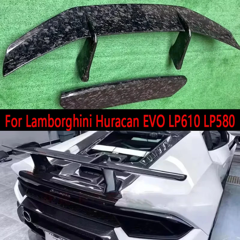 

For Lamborghini Huracan EVO LP610 LP580 Carbon Fiber Tail fins Rear Spoiler Duckbill Car Wing Retrofit the rear wing Auto Parts