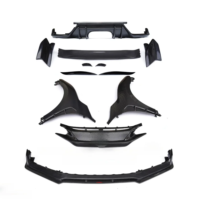 High Quality Type R Style Body Kit Front Lip Diffuser Fender Hood Exterior Upgrade Modification Accessories Fit for type R