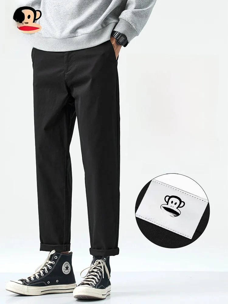 

Мужские повседневные брюки Paul Frank из чистого хлопка, свободные, прямого кроя, укороченные, осенняя новинка, комфортные, дышащие