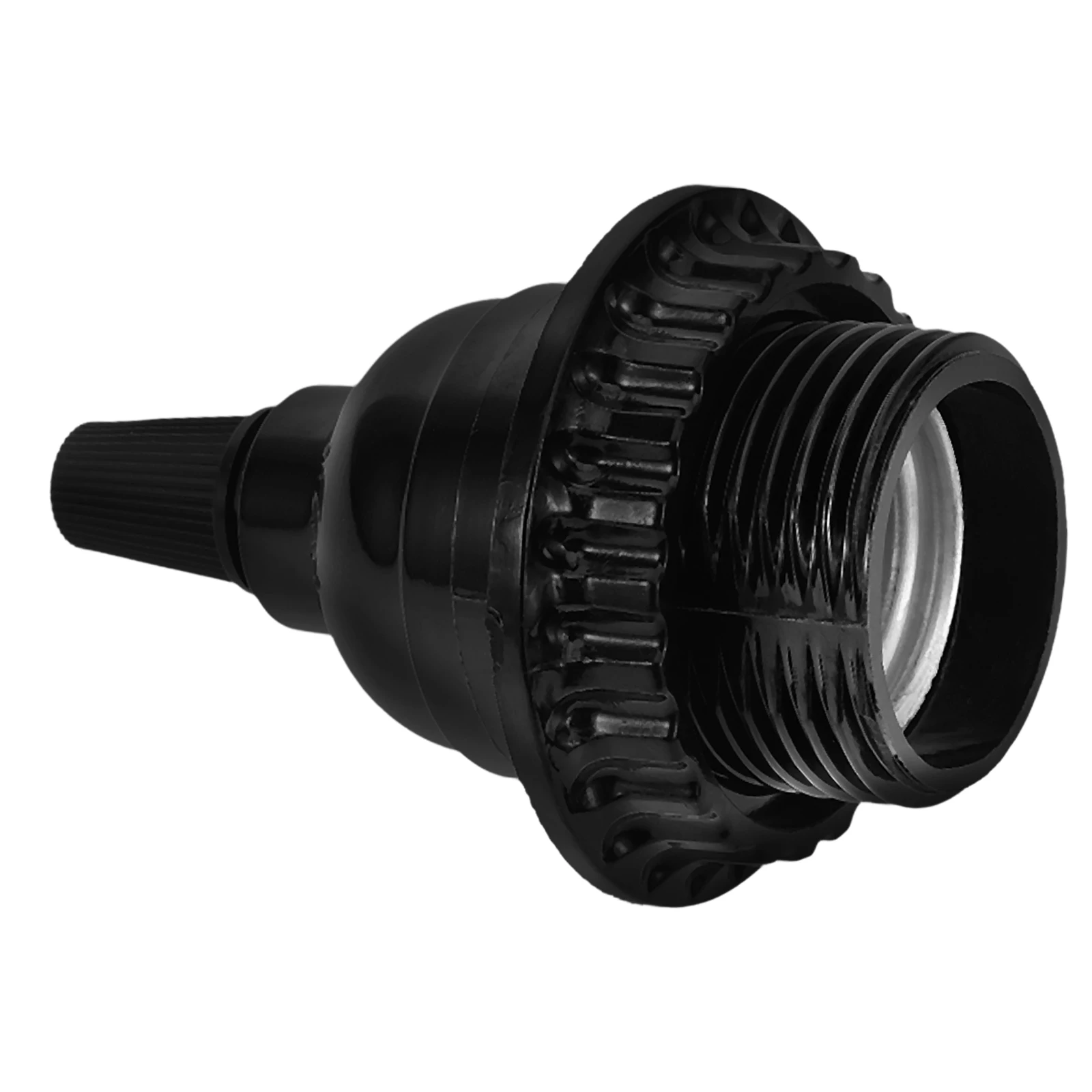 

E26 Lamp Holder Black Base 250V Voltage Non Adjustable Half Threaded Socket Light Bulb Plug Replacement Parts Garage Workshop