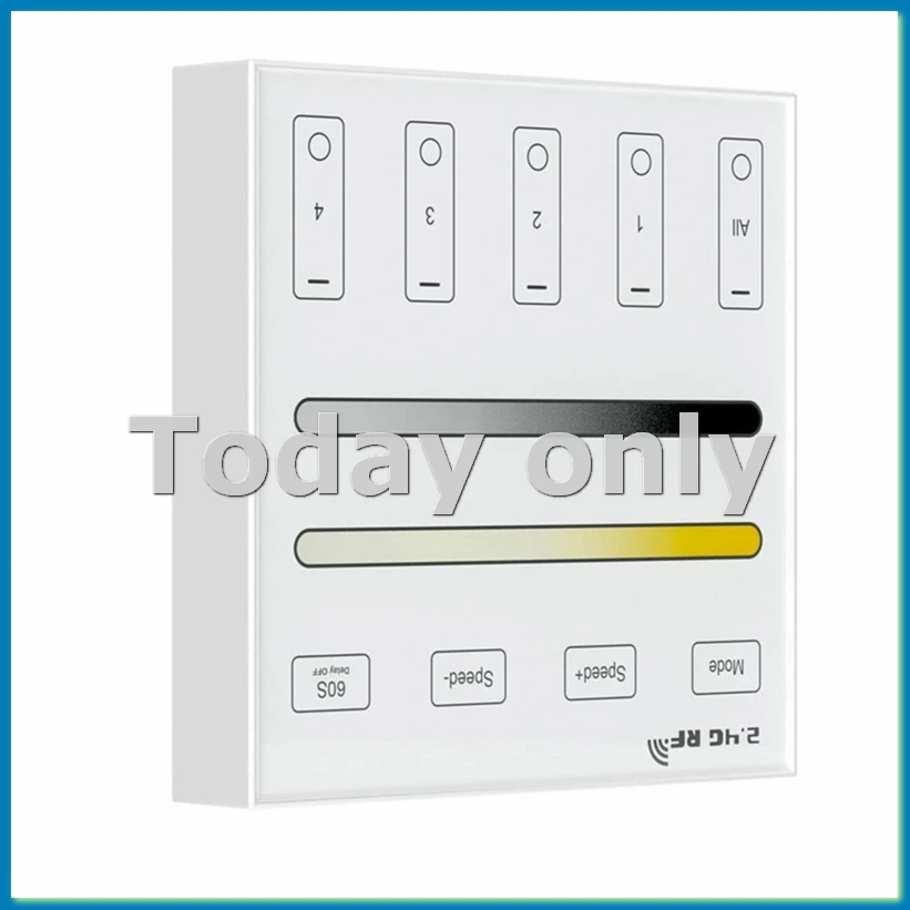2.4G RF 4 Zone 86 Panel /CCT Smart LED Controller Dual Color Temperature Touch Controller for LED Light Control-A10G
