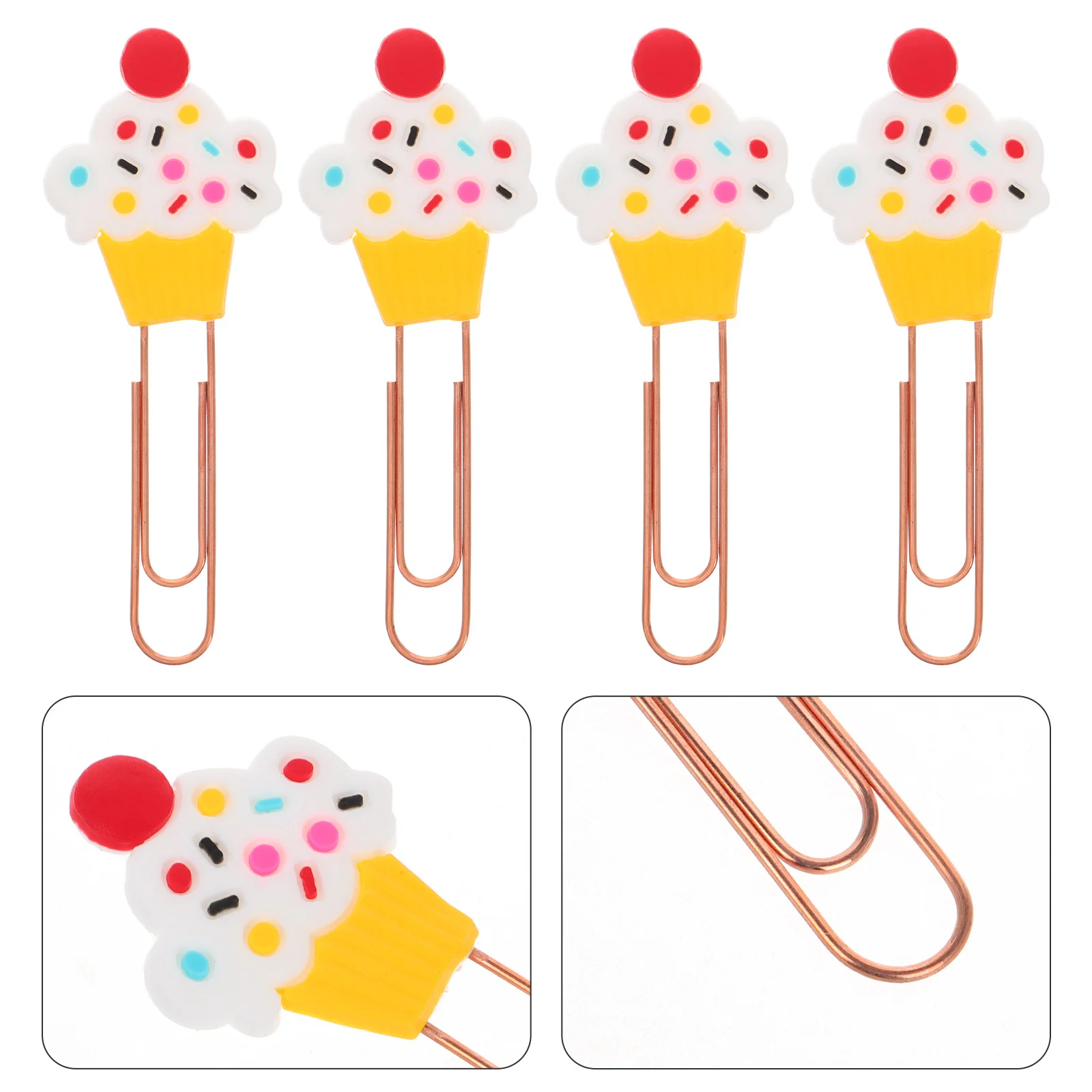 

20pcs Cake Paperclips Cute Cartoon Document Clips Decorative Small Office Study Supplies Fruit Bookmarks Multifunctional Binder