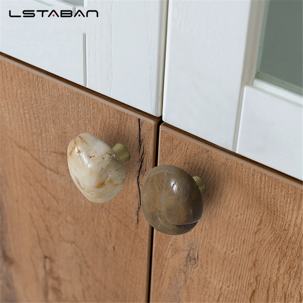 1 pz maniglie per porte uniche pietra naturale + lega di zinco cassetto armadio guardaroba manopole maniglia hardware per mobili all'ingrosso