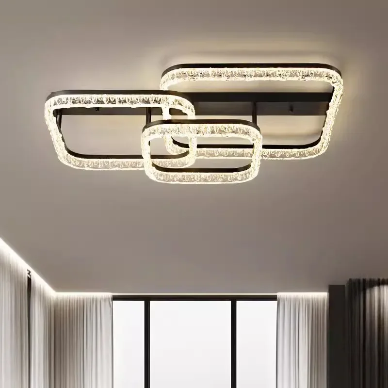 Living Room Main Light Modern Simple Atmosphere Full Spectrum New Light Luxury High-end Ice Pattern Eye Protection Ceiling Lamp