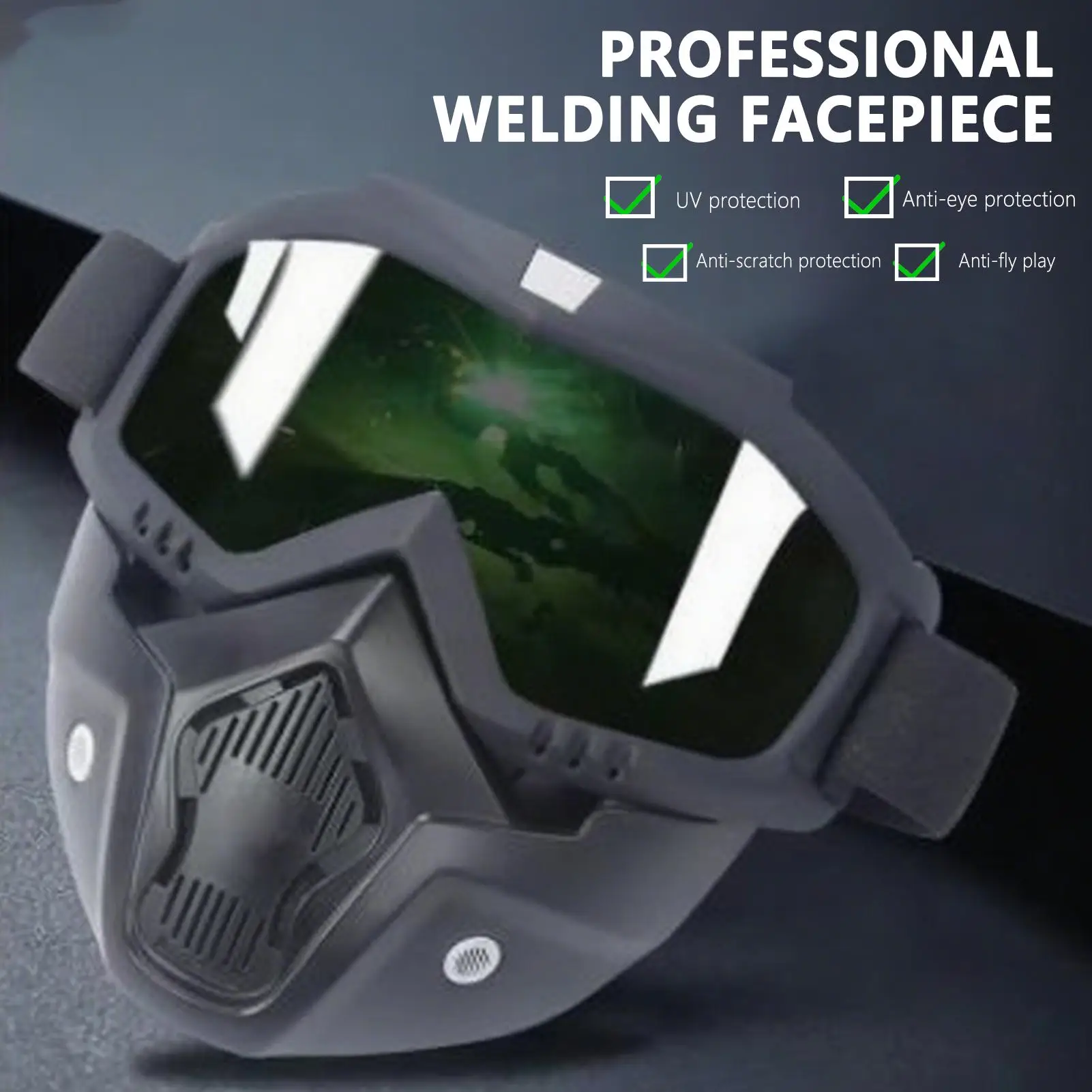 

Men Cycling Goggles Adjustable Auto Darkening Welding Goggles Dustproof Windproof Welding Glasses Anti-Fog Motocross Eyewear