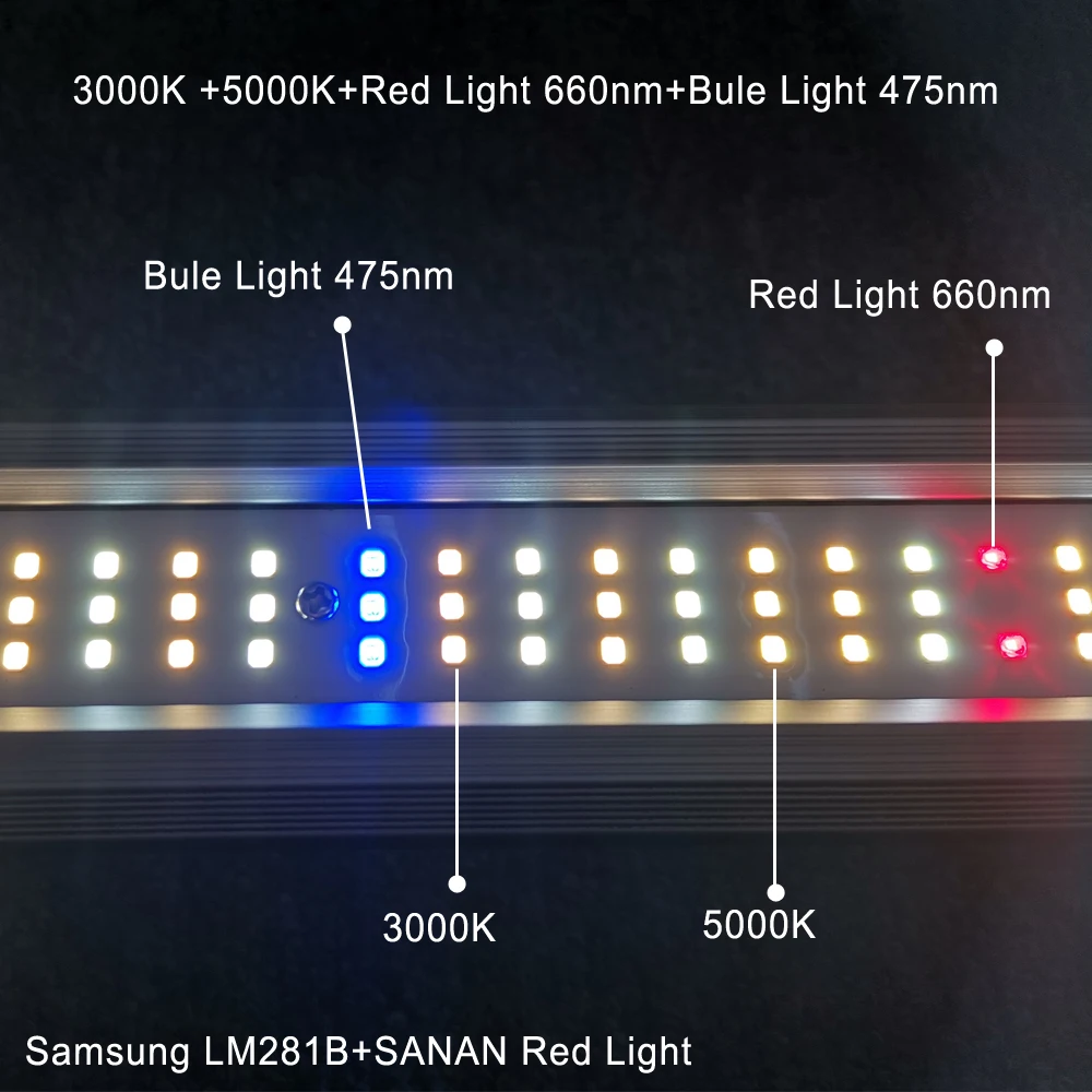 Imagem -02 - Conjunto Led Grow Light com Controlador Wi-fi Samsung Dimmable Espectro Completo uv ir Mix Luz Azul 1.8m Phytolamp de Tamanho Grande 1000w 10 Barras