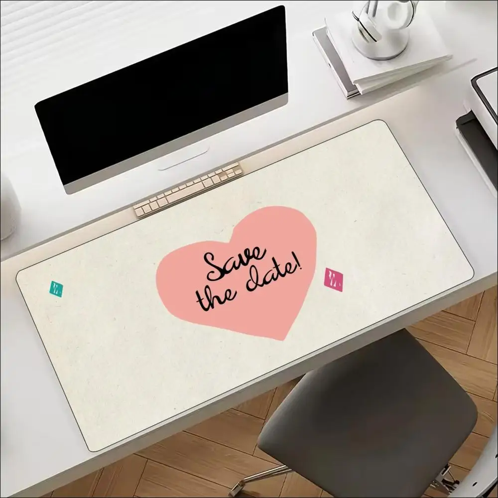 Inspirational Quote Watercolor Clouds Mouse Pad Large Green Leaves Desk Mat Non-Slip Rubber Mousepad Office Stitched Edge