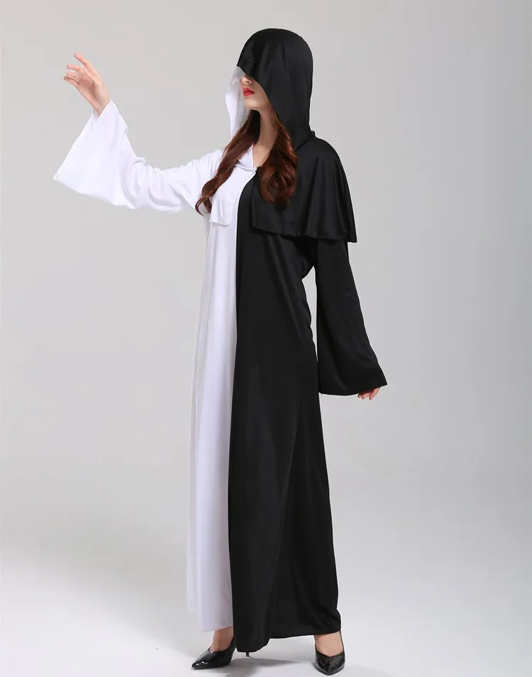 زي الهالوين للسيدات البالغات التأثيري الطاوية الكسول شبح رداء طويل بلا وأبيض غير عادي ملابس تشينغ ديناس الشبح