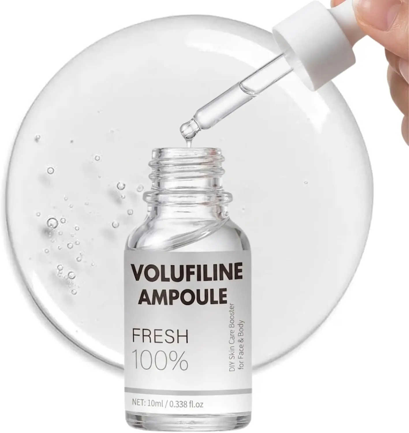 Volufiline 100% Ampoule Serum Pure and Fresh DIY Skin Care Booster for Face & Body Improve Elasticity Reduce Fine Lines Plumping