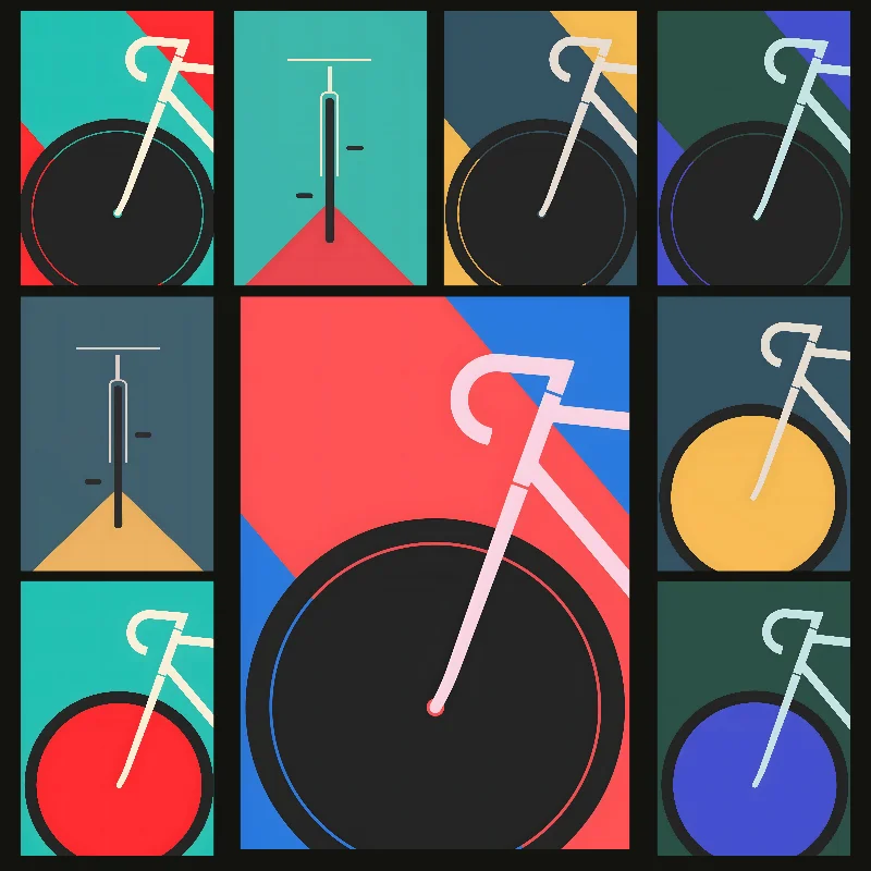 

Vintage Bicycle Bauhaus Poster Self-adhesive Art Waterproof Paper Sticker Coffee House Bar Room Wall Decor