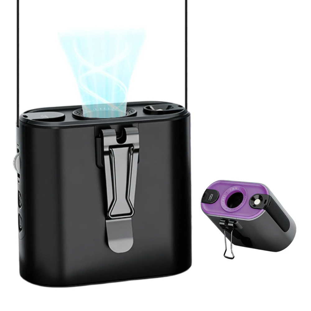 

Portable Waist Fan/Neck Fan/Desk Fan, 100 Speeds, 6000mAh Rechargeable, Visible Battery Level, With Light, Can Charge Phones