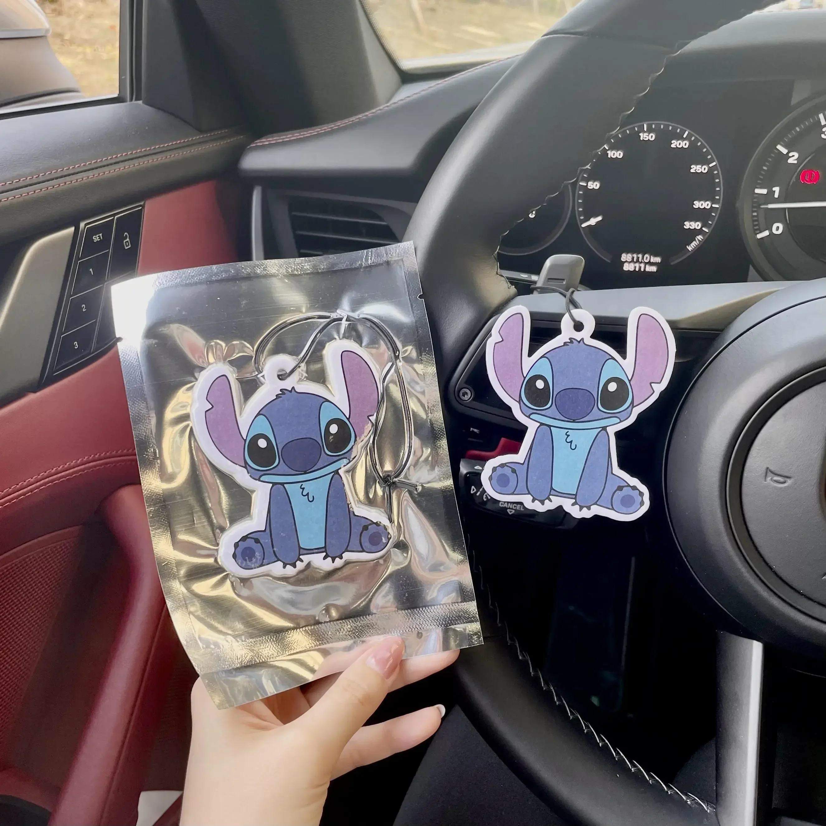 Disney Anime Stitch Cute Look Automobile Air Diffuser Tablets Car Freshener Perfume Cartoon Shape Precise Texture Ornaments Gift