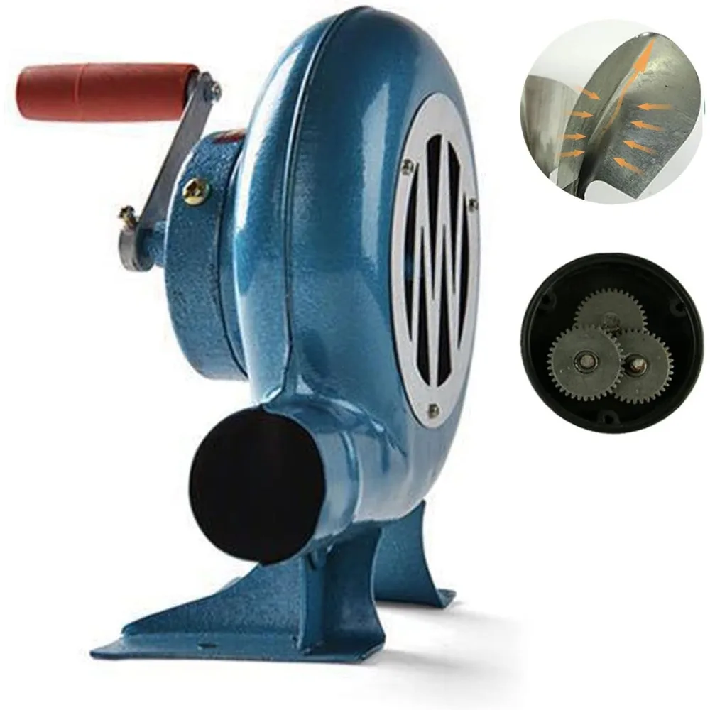 

Hand Crank Blacksmith Forge Blower with Manual Handle Speed Control and Metal Fan Blade, Fire Pit Stove BBQ Outdoor Camping