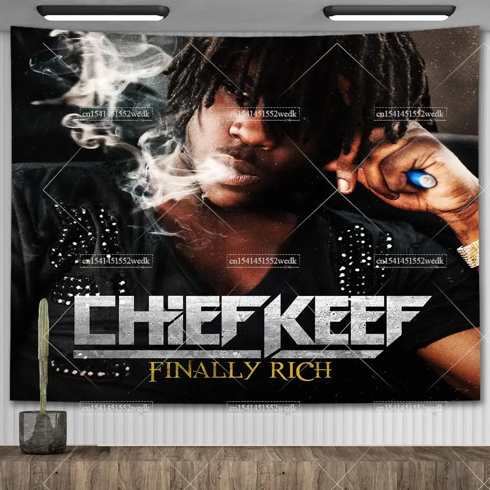 Chief Keef In The Garden Of Eden Wall Hanging Tapestry Hippie HipPop Rapper Tapestries Meme Aesthetic Bedroom Decoration