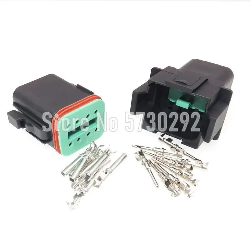 8P DT04-8P DT06-8S Black Colour DT Series Automotive Waterproof Deutsch Wiring Harness Socket Plug With Terminals