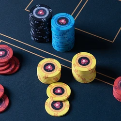 Set di fiches Chip da poker Moneta Chip in ceramica Tabellone segnapunti di fascia alta Punti Moneta Chips senza dominio