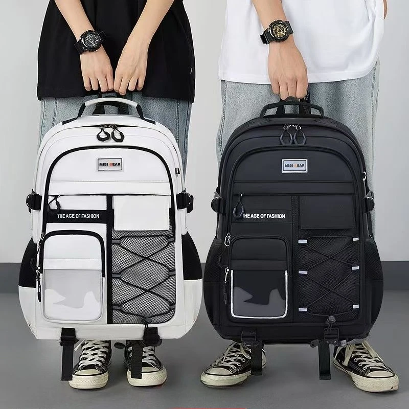Moda masculina mochila estudantes do ensino médio saco de escola esportes lazer saco de dois ombros grande capacidade à prova dwaterproof água viagem