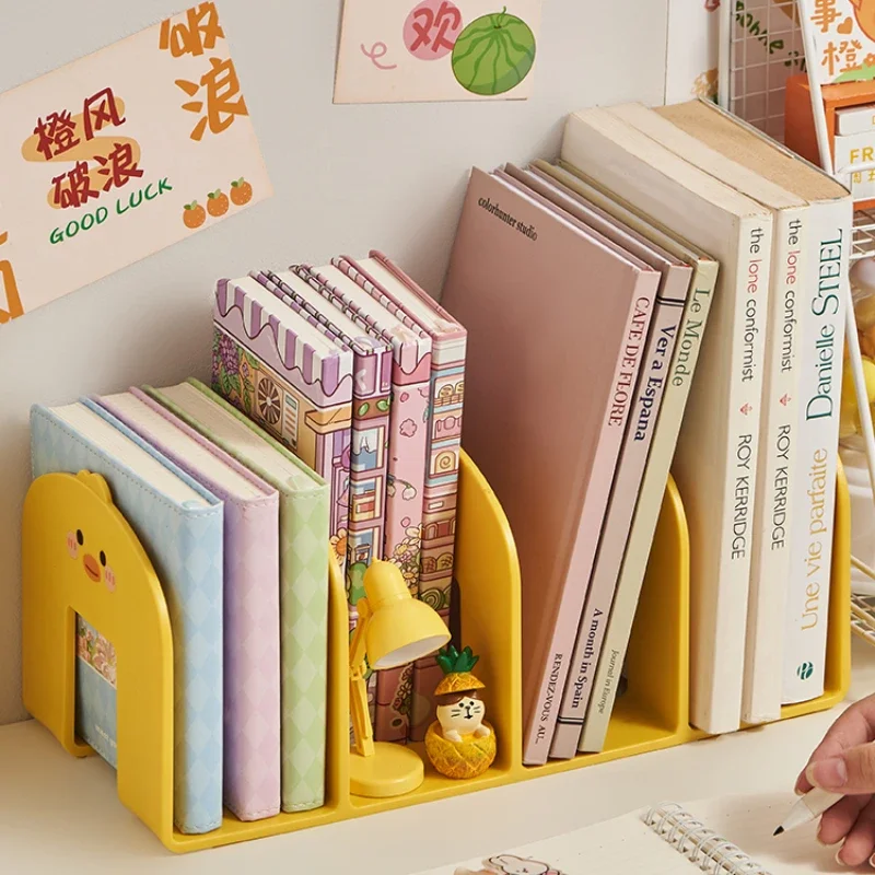 

Little Yellow Duck Bookcase Reading Rack Book Clip Desk Top Bookshelf Desktop Fixed Book Partition Storage Tool Storage Rack