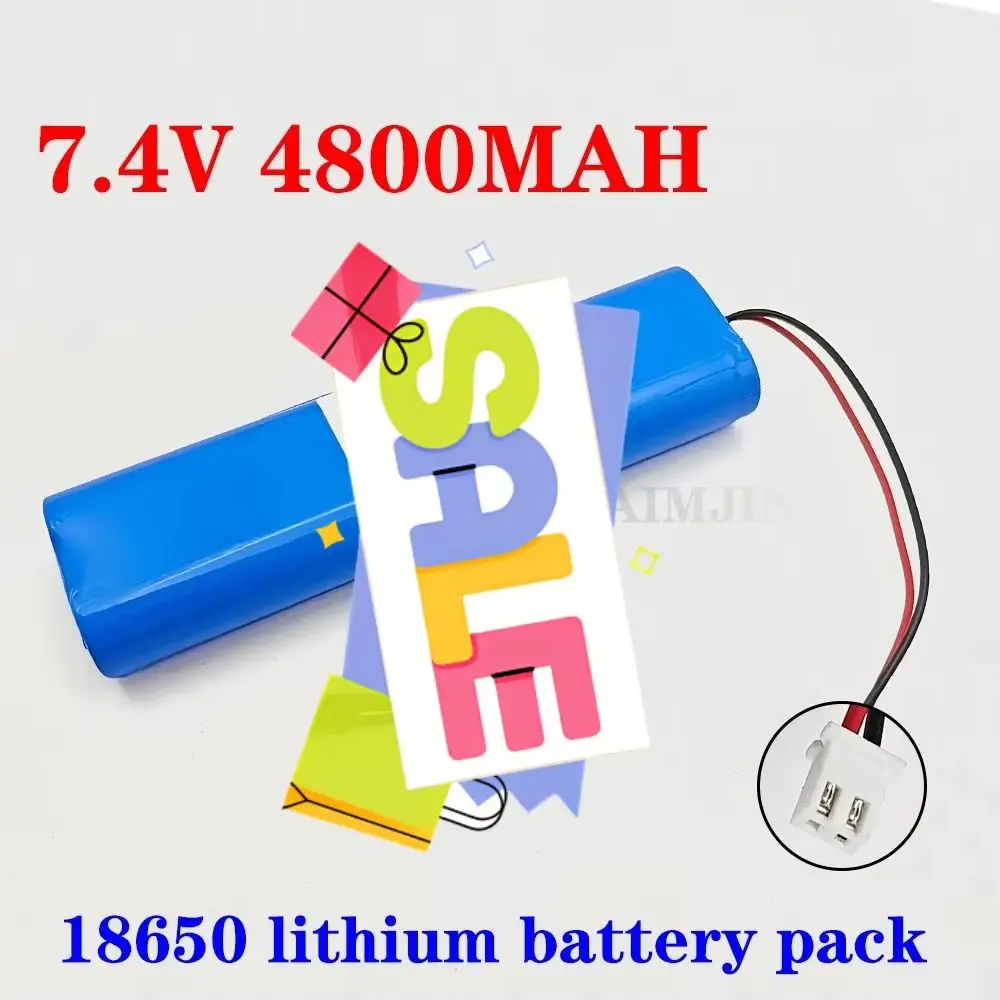 18650 Lithium-ion Battery Pack 4800mAh 7.4V Suitable for Headlights CCTV Cameras 2S2P Configuration
