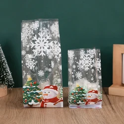 25/50pcs Christmas Candy Bag Cute Santa Claus Snowman Gifts Cookie Baking Packaging Bags Merry Xmas Party Decor New Year 2025
