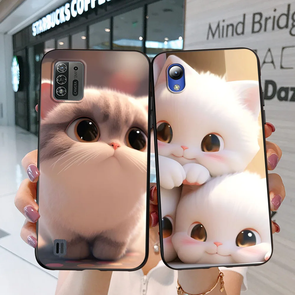 Black Tpu Case For TCL phone 30 plus 303 30XE 30V 30SE E 306 305 40R 40SE 405 406 408 MINI Cat