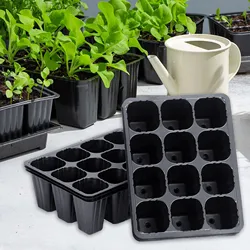 Macetas de plántulas de verduras, bandeja de plántulas de jardín, germinación de semillas duradera, Caja de cultivo para plantar, 12 agujeros