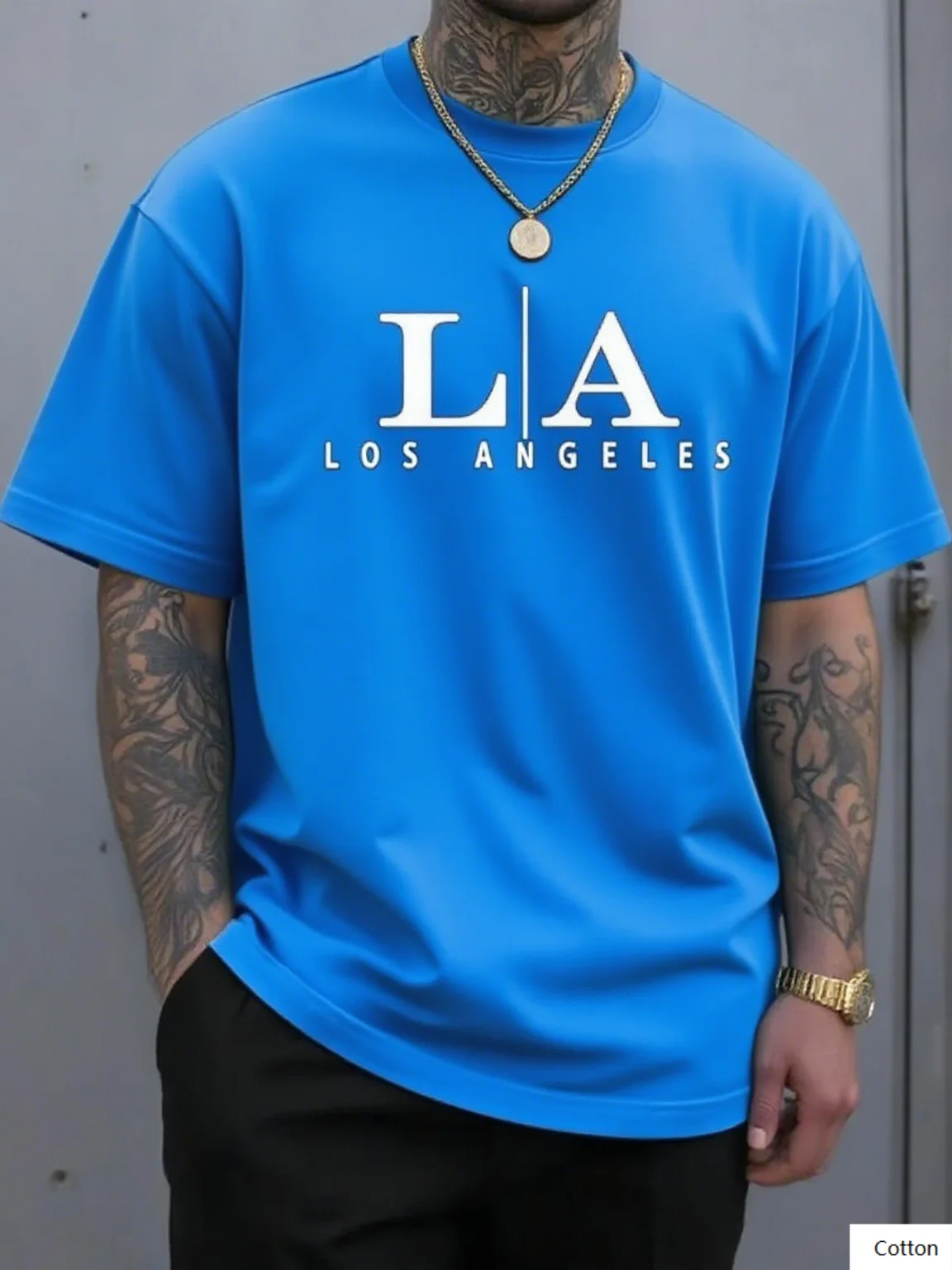 Maglietta in cotone Urban LA Los Angeles La stampa Clean LA Los Angeles rende un pezzo versatile per i viaggiatori e i viaggiatori urbani